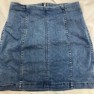 Free People Denim Mini Skirt in Blue 4